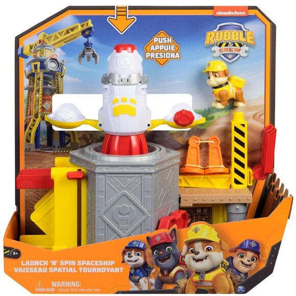 Paw Patrol Rubble & Crew Launch 'n' Spin Spaceship Playset With Rubble Figure - Picture 1 of 8
